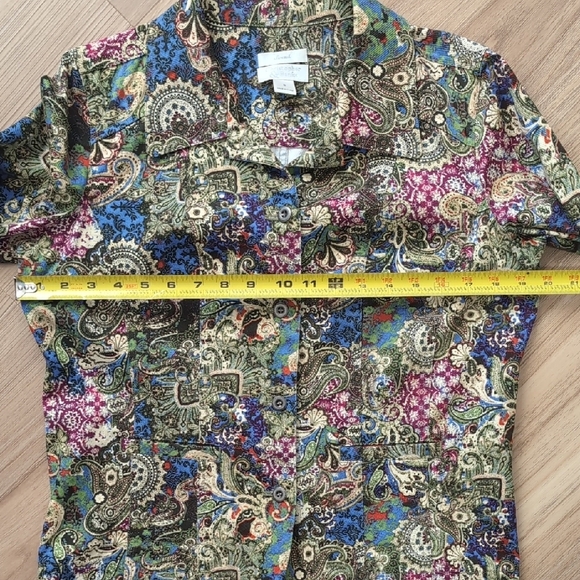 Christopher & Banks Red and Blue Blazer with Paisley Pattern - Picture 4 of 5